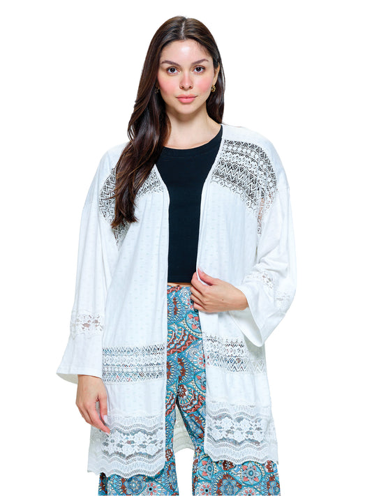 White Wrap With Lace Detail