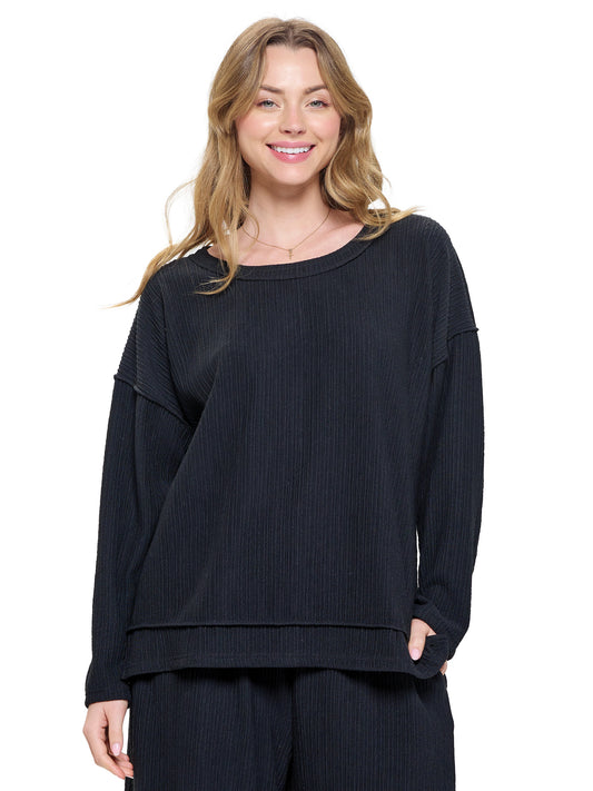 Pullover Casual Ribbed Oversized