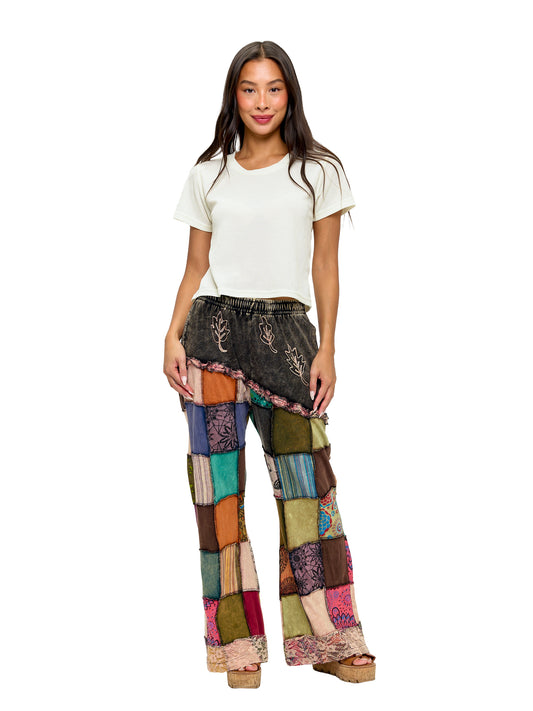 Hippie Asymmetrical Patchwork Pants