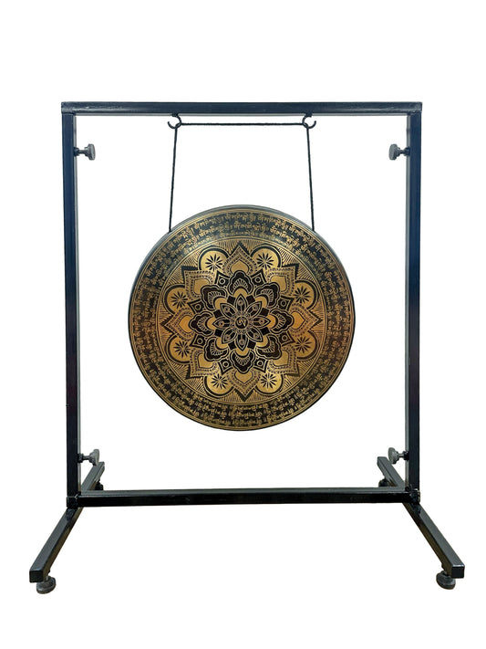 Therapy Gong Lotus Sacred Geometry Engraved